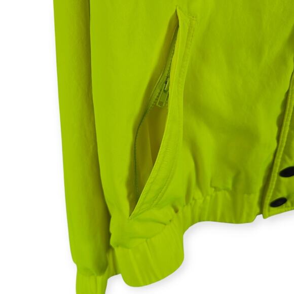 Vintage Neon Yellow Ski Jacket Bobbie Burns Size XL Removable Shoulder Pads - Picture 9 of 14